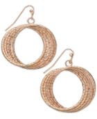 Thalia Sodi Gold-tone Textured Multi-row Drop Hoop Earrings, Only At Macy's