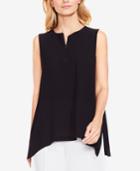 Vince Camuto Quarter-zip Sleeveless High-low Hem Top