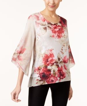Jm Collection Embellished Chiffon Top, Created For Macy's
