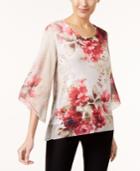 Jm Collection Embellished Chiffon Top, Created For Macy's