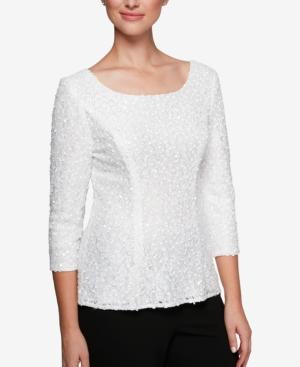 Alex Evenings Sequined Lace Top