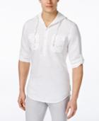 Inc International Concepts Men's Flounder Popover Hooded Shirt, Only At Macy's
