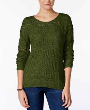 Freshman Juniors' Open-knit Sweater