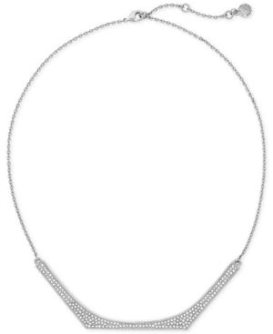 Vince Camuto Silver-tone Structured Crystal Necklace