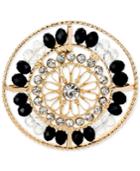 Haskell Brooch, Gold-plated Oval Faceted Bead Pin