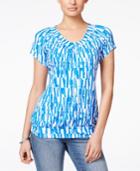 Jm Collection Short-sleeve Blouse, Abstract Print
