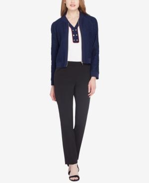Tahari Asl Lace Bomber Jacket