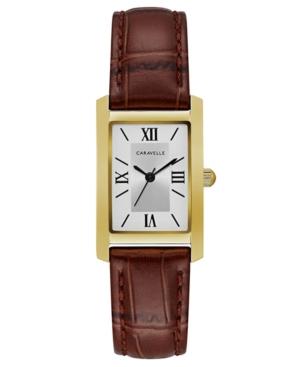 Caravelle New York By Bulova Women's Brown Leather Strap Watch 21x33mm