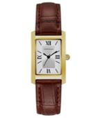 Caravelle New York By Bulova Women's Brown Leather Strap Watch 21x33mm