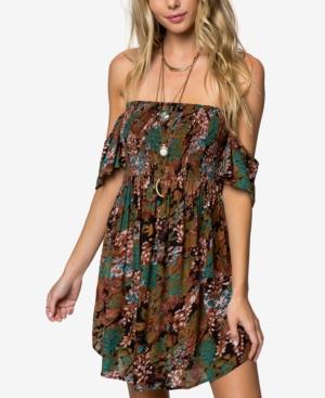 O'neill Juniors' Carly Off-the-shoulder Printed Dress