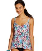Swim Solutions Floral-print Tankini Top Women's Swimsuit