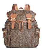 Calvin Klein Monogram Double Buckle Signature Backpack