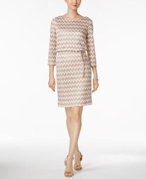 Jessica Howard Petite Chevron-print Blouson Dress