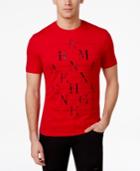 Armani Exchange Men's Red Graphic-print Logo Cotton T-shirt
