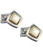 Ike Behar Diamond-shaped Jeweled-center Cufflinks
