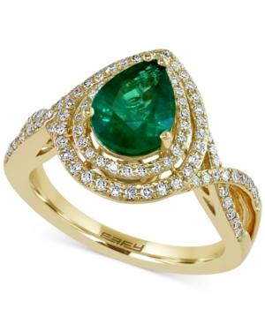 Brasilica By Effy Emerald (1-1/6 Ct. T.w.) And Diamond (3/8 Ct. T.w.) Ring In 14k Gold