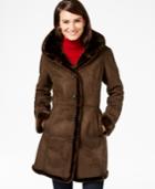 Jones New York Shawl-collar Faux-shearling Coat