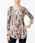 Jm Collection Animal-print Top, Only At Macy's