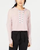 Material Girl Juniors' Mesh Cropped Sweatshirt, Created For Macy's