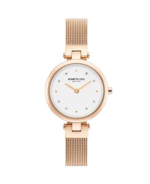 Kenneth Cole New York Ladies Rosegold Tone Mesh Bracelet Watch 28mm
