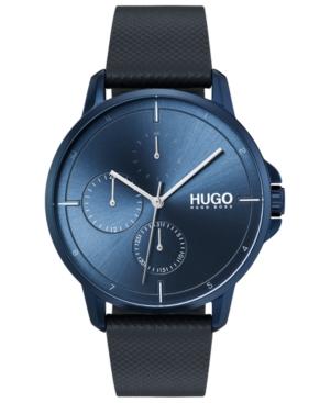 Hugo Men's #focus Blue Leather Strap Watch 42mm