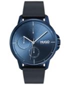 Hugo Men's #focus Blue Leather Strap Watch 42mm