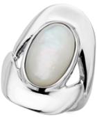 Nambe Mother-of-pearl Oval Ring In Sterling Silver, Created For Macy's