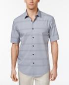 Alfani Men's Kenne Horizontal Stripe Cotton Shirt, Only At Macy's
