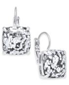 Kate Spade New York Silver-tone Glitter Stone Square Stud Earrings