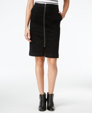 Style & Co. Zip-front Denim Skirt, Only At Macy's