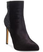 Nine West Ladivinia Pointed Velvet Printed Booties Women's Shoes