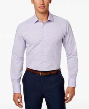 Tallia Men's Slim-fit Purple Polka Dot Cotton Dress Shirt
