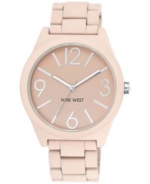 Nine West Women's Blush Pink Rubberized Bracelet Watch 42mm Nw/1679pkpk