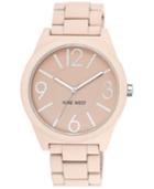 Nine West Women's Blush Pink Rubberized Bracelet Watch 42mm Nw/1679pkpk