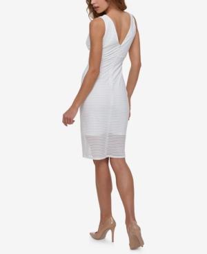 Guess V-neck Shadow Striped Sheath Dress