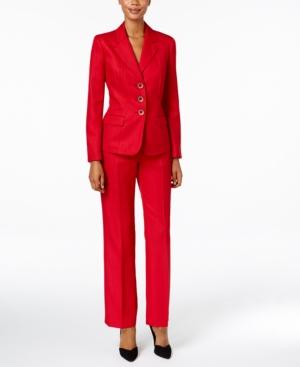 Le Suit Herringbone Three-button Pantsuit