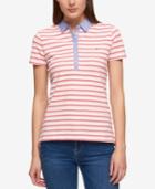 Tommy Hilfiger Striped Chambray-collar Polo, Only At Macy's