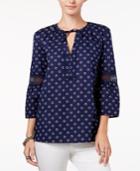 Tommy Hilfiger Daisy Printed Illusion-lace Top