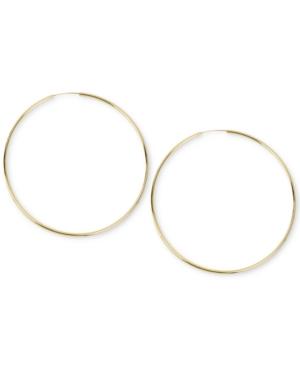 Hint Of Gold Endless Hoop Earrings In 14k Gold-plated Sterling Silver And Brass, 90mm