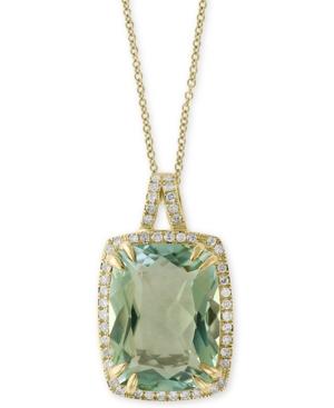 Final Call By Effy Green Amethyst (10-3/8 Ct. T.w.) & Diamond (1/4 Ct. T.w.) Pendant Necklace In 14k Gold