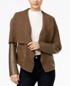 Guess Aileen Faux-leather Sweater Jacket