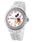 Disney Mickey Mouse Women's White Alloy Enamel Spark Watch
