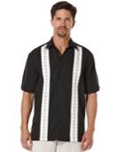 Cubavera Big And Tall Short Sleeve Textured Tri-color Shirt