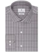 Ryan Seacrest Distinction Slim-fit Non-iron Grey Multi-plaid Dress Shirt, Only At Macy's
