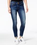 Indigo Rein Juniors' Pearl-embellished Skinny Ankle Jeans