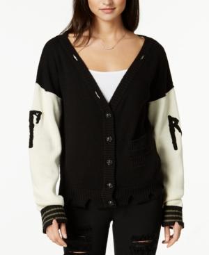 True Religion Ripped Colorblocked Cardigan