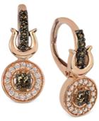 Le Vian Chocolatier Chocolate And White Diamond Drop Earrings (3/8 Ct. T.w.) In 14k Rose Gold