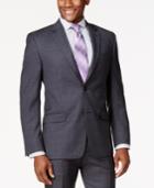 Shaquille O'neal Collection Charcoal Plaid Big And Tall Jacket