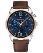 Tommy Hilfiger Men's Brown Leather Strap Watch 44mm, Created For Macy's
