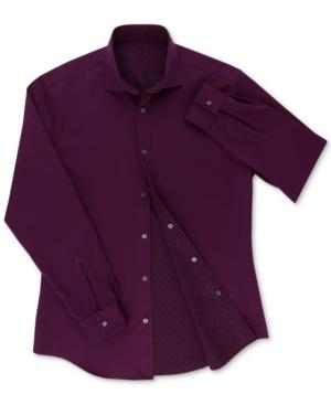 Calvin Klein Men's Extra-slim Fit Stretch Square/solid Reversible Dress Shirt